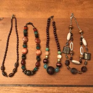 Set of 4 Fashion Costume Necklaces